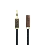 NewFantasia 4.4mmオスから4.4mmメスバランスヘッドホンオーディオアダプターケーブル延長コード 6N OCC 銅単結晶シルバーメッキワイヤー ウォールナットウッドシェル 1.5フィート