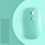 Bluetoothマウス 2.4G Bluetoothマウス 無線 ワイヤレス 静音 薄型 小型 USB充電式 2.4GHz 800/1200/1600DPI 高精度 省エネモード 内蔵500mAhバッテリー ミニ超薄型シングル サイレント 持ち運び便Bluetooth5.0およびWindows10以降をサポート (ライトグリーン)