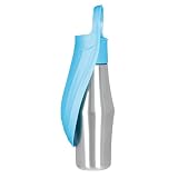 ideastore ウォーターボトル ペット 散歩 犬 水飲み 給水 水漏れ防止 給水ボトル ステンレスボトル 750ml (ブルー)