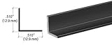 CRL Black Electro-Static Paint 1/2 Aluminum Angle Extrusion - 12 ft Long by CRL
