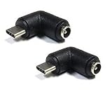 Sound Wave MicroUSB L字 DC5521 変換アダプタ ｵｽ ﾒｽ Micro USB 90 度 変換アダプタ、L型 MicroUSB L字 延長アダプタ、ﾏｲｸﾛUSB オス DC変換コネクタ メス 外径5.5mm 内径2.1mm メス 延長アダプター φ5.5/2.1 microUSB 90度変換 DC5521F-MicL (5個)