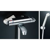 INAX　LIXIL・リクシル　パブリック向けシャワー・バスセット　パブリックバス水栓洗い場専用・壁付タイプ　サーモスタット付シャワーバス水栓エコフルスプレーシャワー　ヴィラーゴ【BF-2146TKN