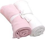 Organic Cotton Swaddle Blankets 2 Pack - Blush Pink & Natural by Under the Nile [並行輸入品]