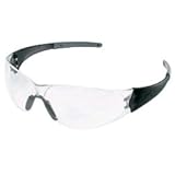 Safety Protective Glasses, Smoke Frame, Clear 2 Piece Polycarbonate Lens by Crews