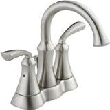 デルタmandara 2-handle 4で。センターセットステンレス洗面所蛇口