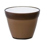 【4個入】イタリア製樹脂ポット(植木鉢/プランター) COCCO(コッコ) φ12cm/穴無し ブラウン 〔ガーデニング用品/園芸〕