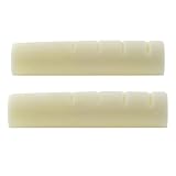 Musiclily Pro 43.99mm 弦溝加工済み牛骨ナット ボーンナット6弦Pre-2014 LP エレキギター/アコースティックギター用、アイボリー(2個セット）
