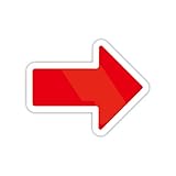 Biijo シンプル矢印 マグネットステッカー 防水・耐熱 シール サイズ:タテ77mm×ヨコ98mm (マグネット レッド)