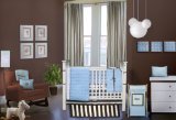 Bacati - Quilted Circles Blue and chocolate 4 piece Crib Set by Bacati