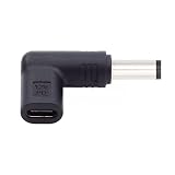 Cablecc USB 3.1 タイプ C USB-C メス - DC 12V 5.5x2.1mm プラグ 90 度角度付きアダプター PD エミュレーター トリガー