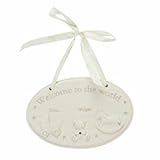 Bambino Resin Data Hanging Plaque - Welcome to the World by Widdop Bingham