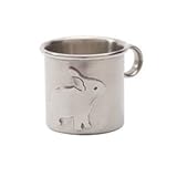 Baby Cup Keepsake Christening Gift Idea for Baby Girl or Boy Silver Look Pewter Bunny Design by Beeh