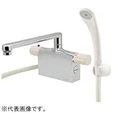 カクダイ サーモスタットシャワー混合栓 節湯型 デッキタイプ 取付芯々85・100～102・120mm対応 逆流防止機能・シャワーホース付 175-009