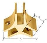 CRLゴールドAnodized 3ウェイ120度標準コネクタfor 3 / 4 "ガラス