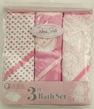 Rene Rofe Pink 3 Piece Hooded Bath Towel Set by Rene Rofe