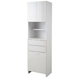 鏡面仕上げバスケット付きランドリーラック　幅51cm ハイタイプ　ホワイト　NO-0044