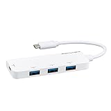 Digio2 USBハブ USB3.2Gen1 Type-C 4ポート 変換ハブ ホワイト