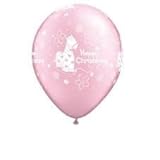 Pink & White Christening Latex Balloons by Shower My Baby