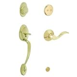 Schlage f93-ply-505-acc明るい真鍮ライフタイム仕上げPlymouthダミーHandleset withアクセントレバー