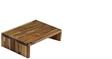 WOODPRO アカシア モニター台 デスクシェルフ 幅40cm 高さ15cm 奥行23cm ダークウォルナット色 完成品 木製 モニタースタンド 卓上 パソコン台 ディスプレイ台 机上台 コの字ラック 受注生産