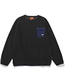 [クリフメイヤー] Tシャツ 長袖 ロン T 胸 ポケット ブークレ 裏起毛 メンズ LARGE ブラック