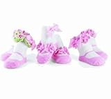 Mud Pie(マッドパイ)Chick Decorated Cotton Socks Pink 0-12Months 3Pack　靴下セット【並行輸入品】
