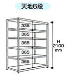 山金工業 ヤマテック ボルトレス軽中量ラック 200kg/段 単体 2S7645-6W