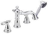 Delta T4755-LHP Victorian Roman Bathtub Faucet with Hand Shower Trim without Handles, Chrome [並行輸入品]