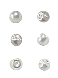 haoa ボタン パール風 イミテーション ポリ プラ 艶あり 洋裁 洋服 手芸 クラフト 直径8mm 10mm 12mm 6個セット (ホワイト, 8mm)