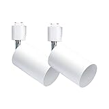 ダクトレール用スポットライト器具 ダクトレール用照明器具 ライティングバー用スポットライト レールライト スポットライト器具のみ 電球無し (2セット, 白-E17)