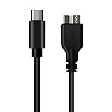 KKM-ラブショーUSB3.0 MicroB USBケーブル タイプAオス - マイクロタイプBオス 5Gbps高速転送とUSB 3.0 HDDケーブル、3 A/20 V急速充電、5 TB下向き互換をサポート 外付けHDD SSD Blu-ray BDドライブ デジカメ Galaxy Note3 S5などに対応 (5TB.Typec/Micro.1.0m)