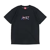 [alst] [アルスト] バレーボール 半袖Tシャツ グランジロゴTシャツ S ユニ ブラック×レッド