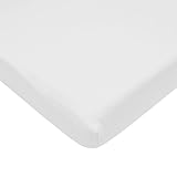 TL Care 100% Cotton Jersey Knit Crib Sheet, White, 28 x 52 by TL Care