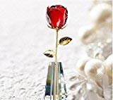 elegantstunning クリスタルローズ　造花　バラ　インテリア花　花瓶付き　上品　新婚部屋装飾 バレンタインデー　ホワイトデー　プロポーズ 記念日 誕生日　母の日　結婚式　デーギフト