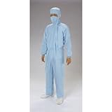 エスコ ［３Ｌ］クリーンルーム用フード付継ぎ服（青／サイドファスナー） EA996DC-14