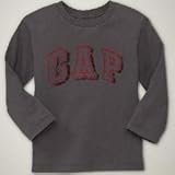 baby gap kids ミリタリー ロゴ Tシャツ 長袖 （ダークグレイ）【月齢：2歳~5歳】（並行輸入品） (3YRS（3歳）)