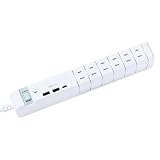 Fargo TAPKING 電源タップ USB 3.4A Type-A 2ポート クルッと回転 (ホワイト, TYPE-C付き AC12個口)