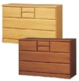 クローゼット　スライドレール 仕様 大川産 整理 タンス●ローチェスト 色/ライトブラウン