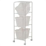 ナサ流通企画（株） キャスター付キバスケットワゴン 3段 天板付き