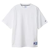 [チャンピオン] 半袖 綿100% Cotton USA ワンポイントロゴ刺繡 リラックスフィット ガーメントウォッシュ ショートスリーブTシャツ アクションスタイル C3-V331 メンズ ホワイト L