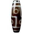 チベット 天珠 至純天珠 六眼天珠 瑪瑙 カルセドニー ３８×１２ｍｍ