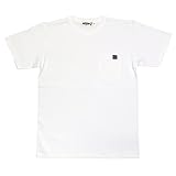 [CAMPFREE] キャンプフリー ポケT （ ワンポイント Tシャツ 6.2oz 半袖 メンズ ストリート [ 無地 ] コットン 綿 ポケットTシャツ (バインダーネック) 10479 A.ホワイト×ネイビー サイズ XXL