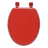 Evideco 4101130細長いトイレシートソリッドカラーレッド、木製、17.5 " L x 14.75 " W