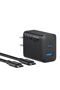 Anker 20W 2ポートUSB-C急速充電器 (USB-Cケーブル付属) PSE技術基準適合 PowerIQ搭載 ブラック
