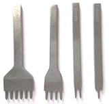 菱目打ち 4本セット 革 穴あけ レザークラフト工具 (5mm)