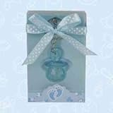 36 Baby Shower Baby Blue Acrylic Boy Pacifier Favor in Box Favors Gift Keepsake Favor by onlineparty
