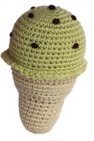 Cheengoo Organic Hand Crocheted Rattle – Vanilla Ice Cream Cone with Sprinkles