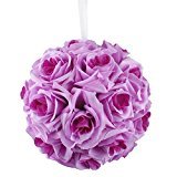 elegantstunning ウェディング/パーティー装飾球形造花　　薔薇の造花　インテリア花　屋外装飾　結婚式　イベント　20cm パープル