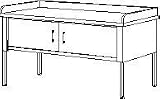 Charnstrom 60 Width x 36 Depth Inches Standard Table with Locking Sliding Doors and Dump Rails (A983