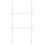 HEIAN SHINDO つっぱりハンガーラック 2段ワイド 壁面収納 伸縮 マットホワイト 幅99~162cm 高さ200-275cm TNP-30WH 平安伸銅工業